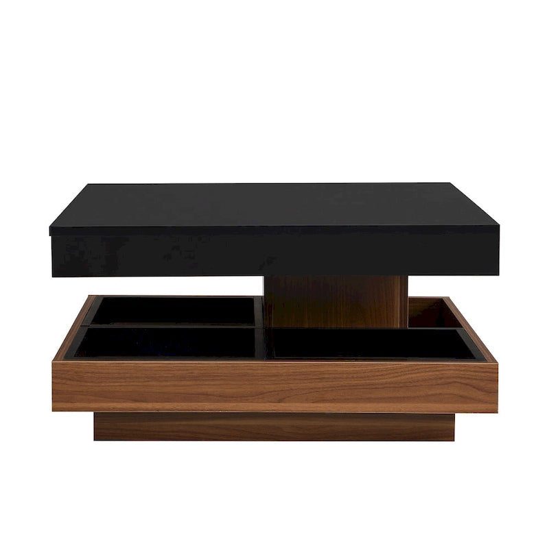 Tavolino da caffè quadrato con piano girevole a 360°