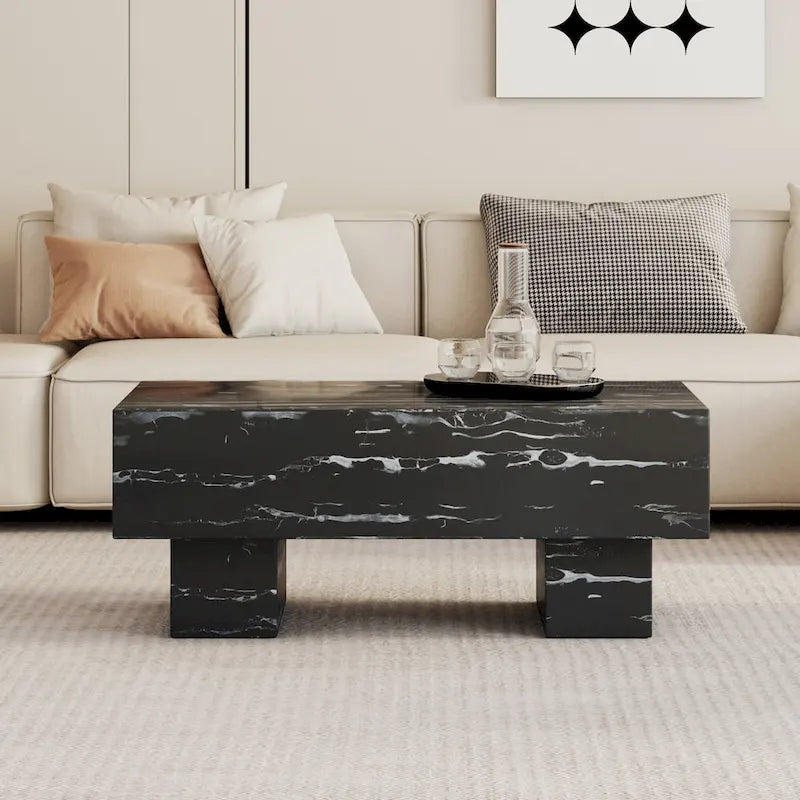 Couchtisch mit schwarzer Marmoroptik