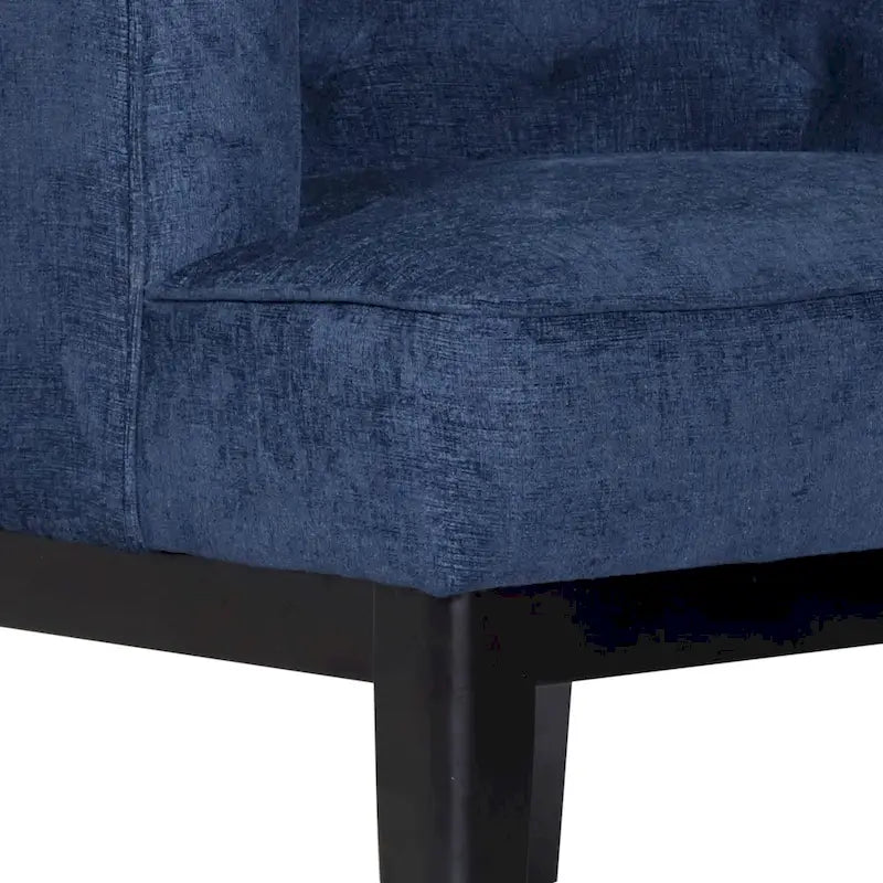 Tufted Barrel Accent Chair with Rubberwood Frame