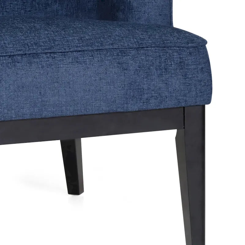 Tufted Barrel Accent Chair with Rubberwood Frame