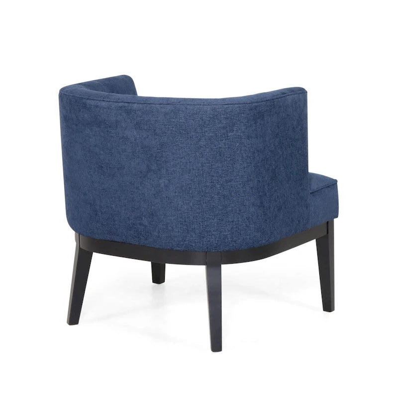 Tufted Barrel Accent Chair with Rubberwood Frame