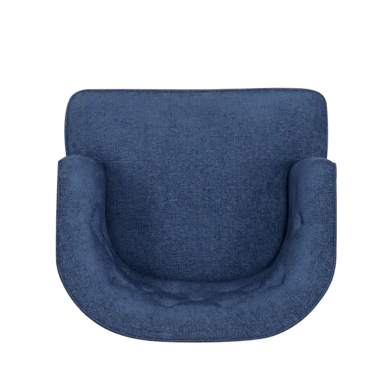 Tufted Barrel Accent Chair with Rubberwood Frame