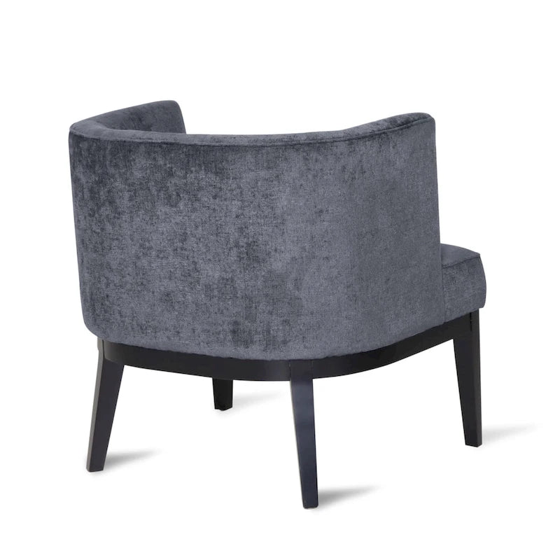 Tufted Barrel Accent Chair with Rubberwood Frame