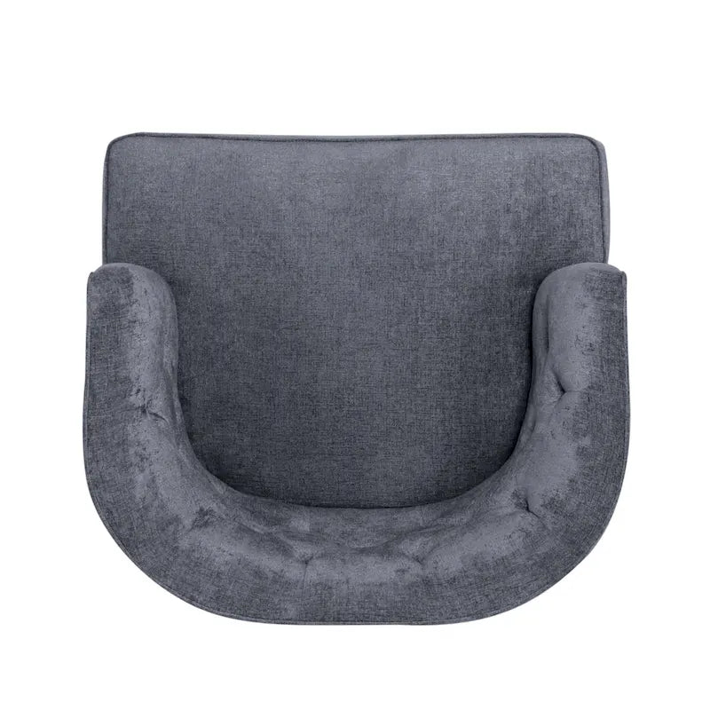 Tufted Barrel Accent Chair with Rubberwood Frame
