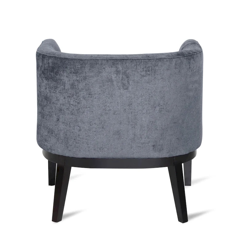 Tufted Barrel Accent Chair with Rubberwood Frame