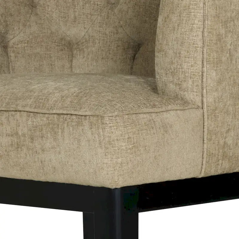 Tufted Barrel Accent Chair with Rubberwood Frame