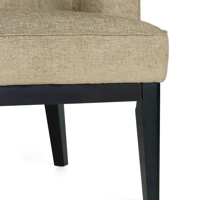 Tufted Barrel Accent Chair with Rubberwood Frame