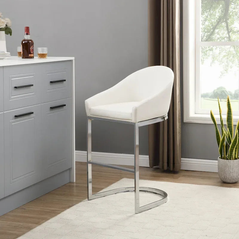 26" gepolsterter Tresenstuhl mit verchromtem Gestell