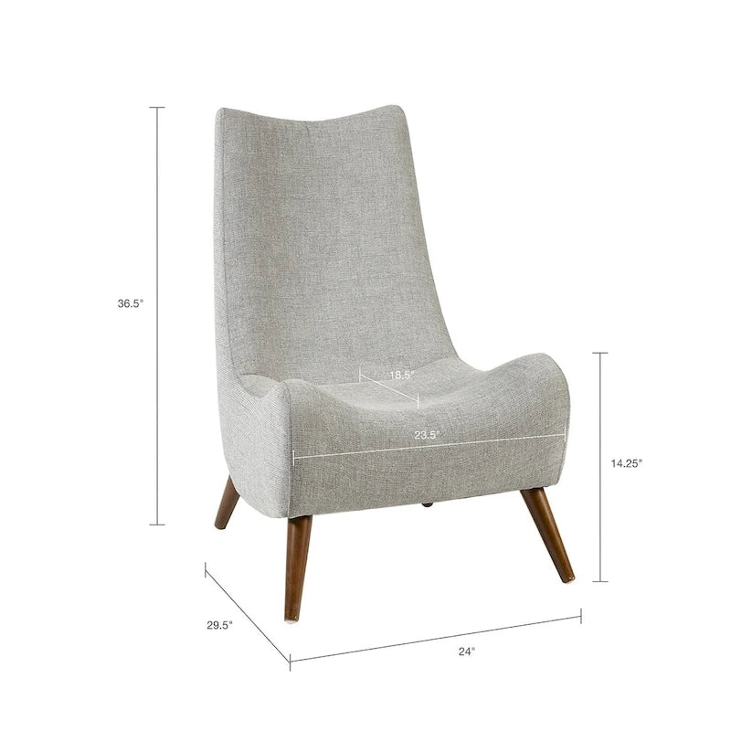 Geschwungener Lounge-Sessel im Mid-Century-Stil
