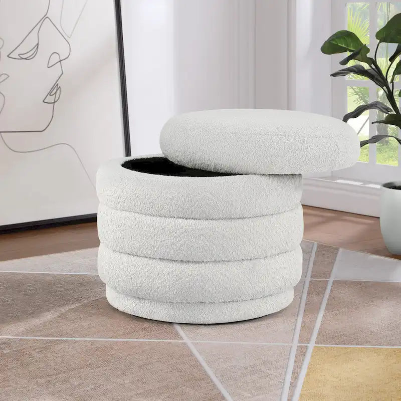 Channel Tufted Storage Ottoman with Lift-Off Top