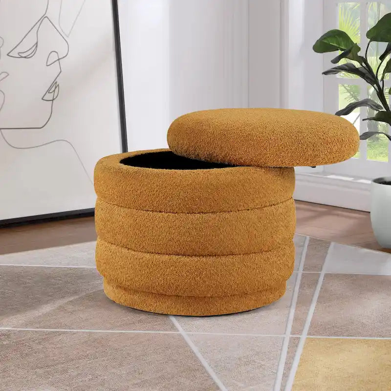 Channel Tufted Storage Ottoman with Lift-Off Top