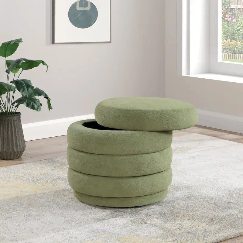 Channel Tufted Storage Ottoman with Lift-Off Top
