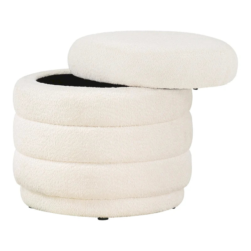 Channel Tufted Storage Ottoman with Lift-Off Top