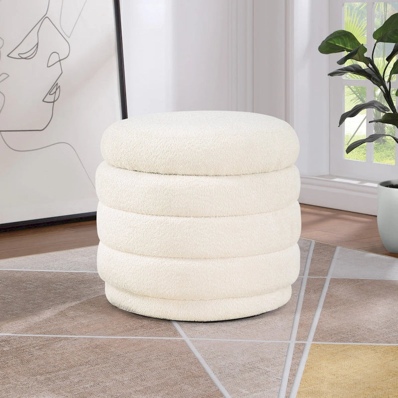 Channel Tufted Storage Ottoman with Lift-Off Top