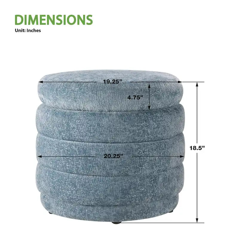 Channel Tufted Storage Ottoman with Lift-Off Top