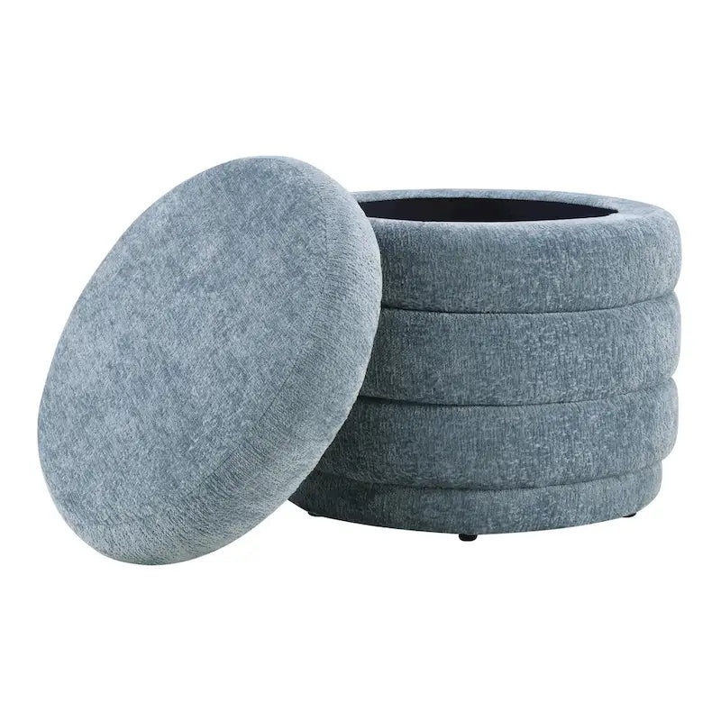 Channel Tufted Storage Ottoman with Lift-Off Top