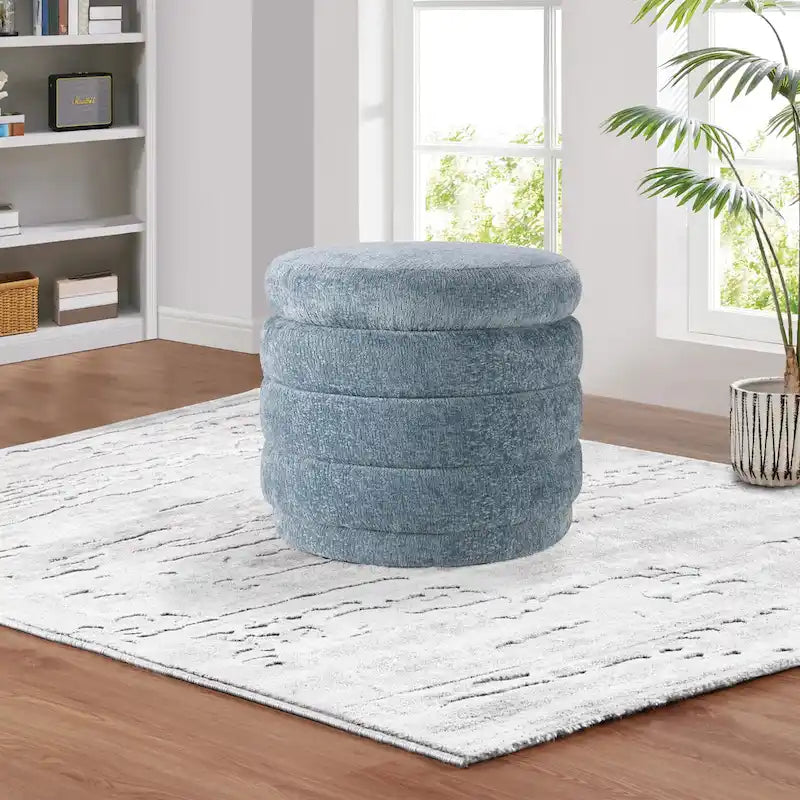 Channel Tufted Storage Ottoman with Lift-Off Top