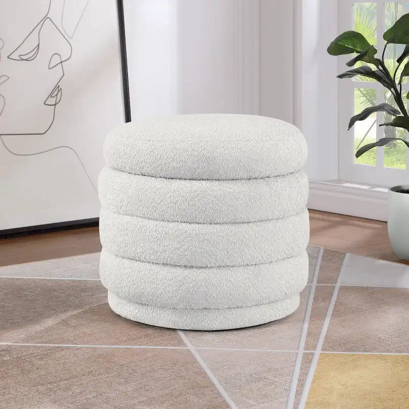 Channel Tufted Storage Ottoman with Lift-Off Top