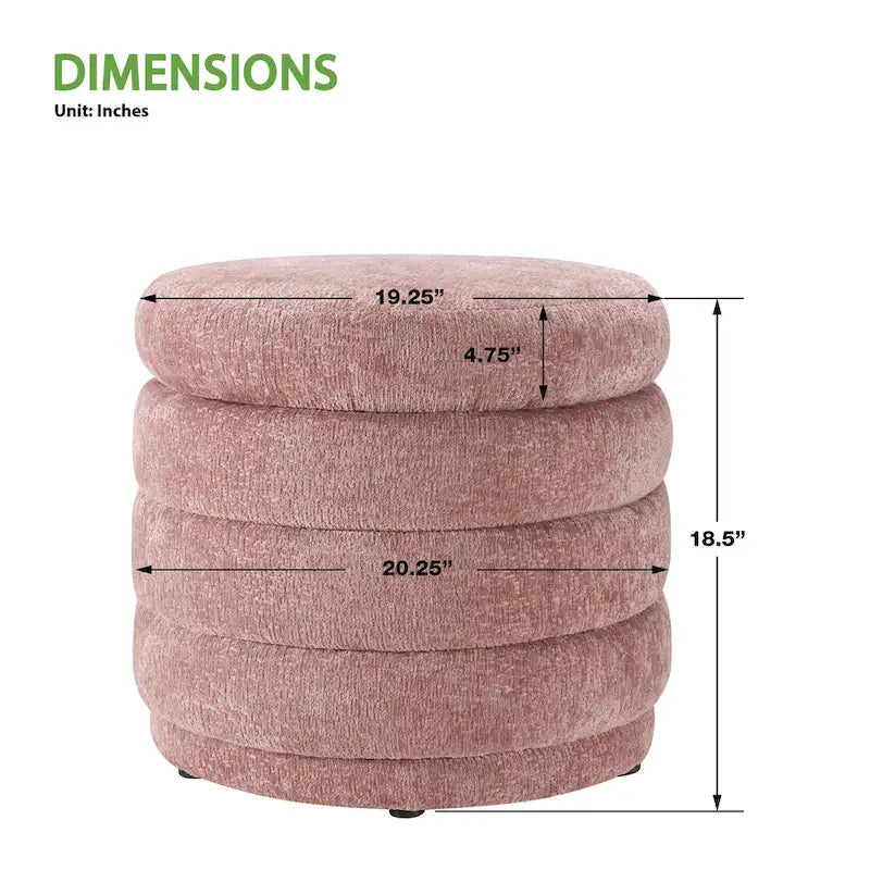 Channel Tufted Storage Ottoman with Lift-Off Top