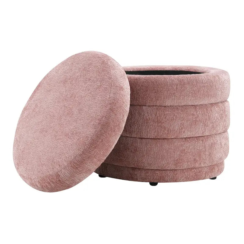 Channel Tufted Storage Ottoman with Lift-Off Top