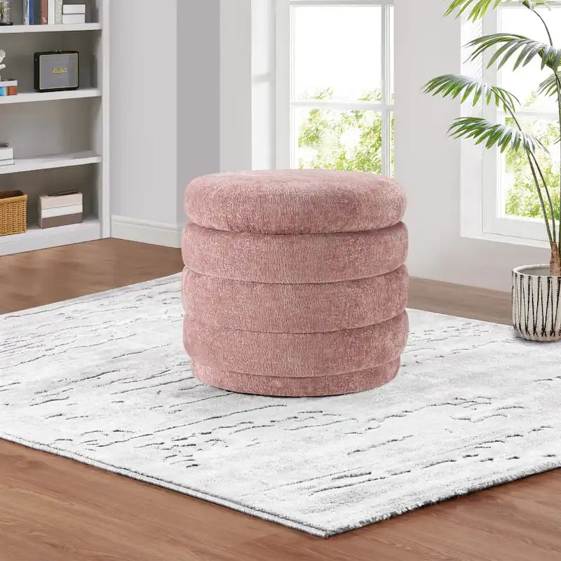 Channel Tufted Storage Ottoman with Lift-Off Top