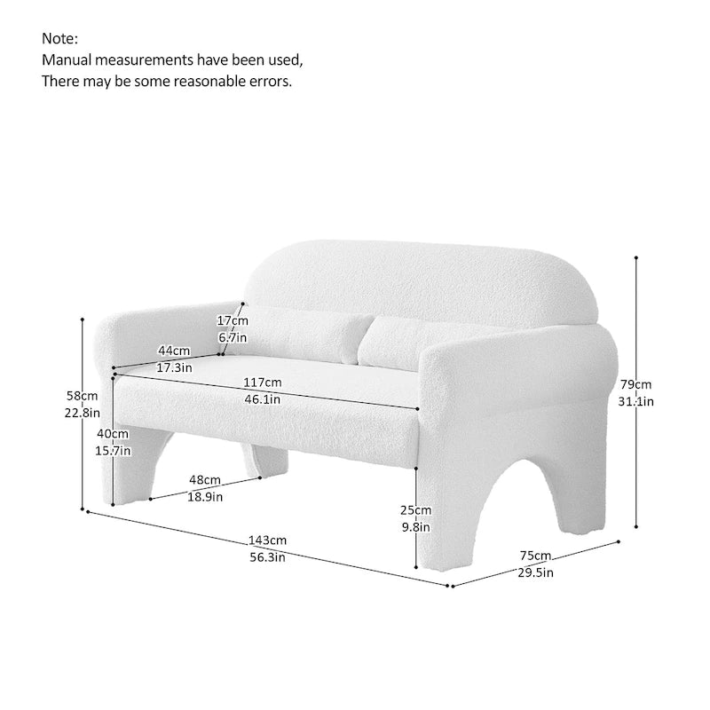 Modernes 2-Sitzer-Sofa mit Lendenkissen