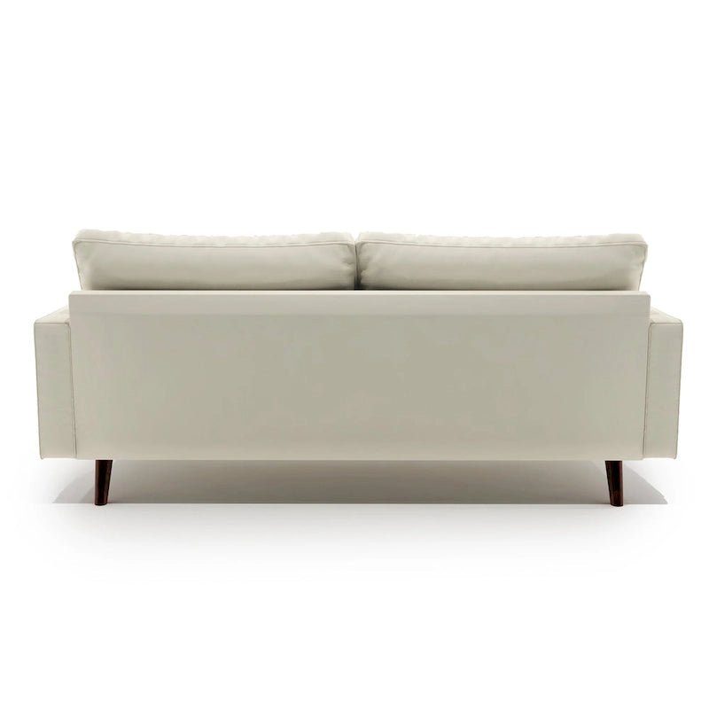 Mid-Century Modern Faux Leather Sofa with Tapered Legs