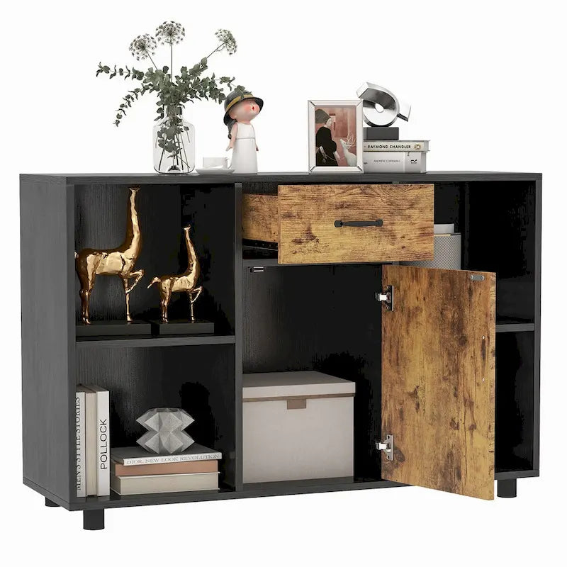 Buffet-Sideboard im Landhausstil mit offenen Fächern, Schublade & Schrank