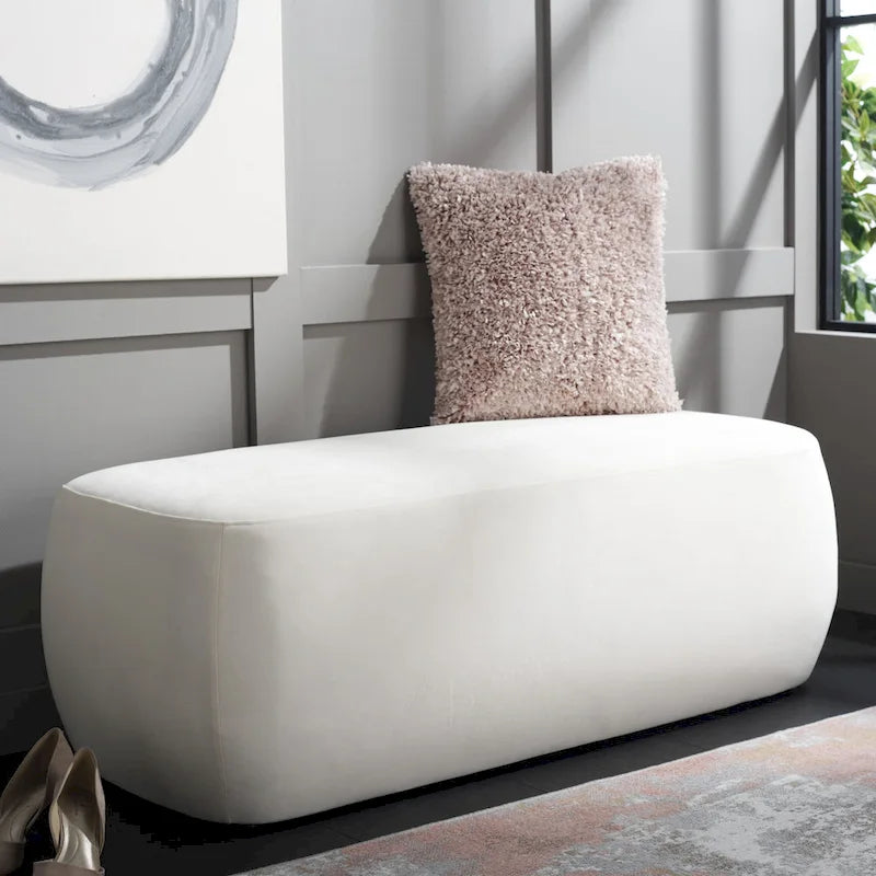 Rectangular Velvet Ottoman – Modern Accent Footstool