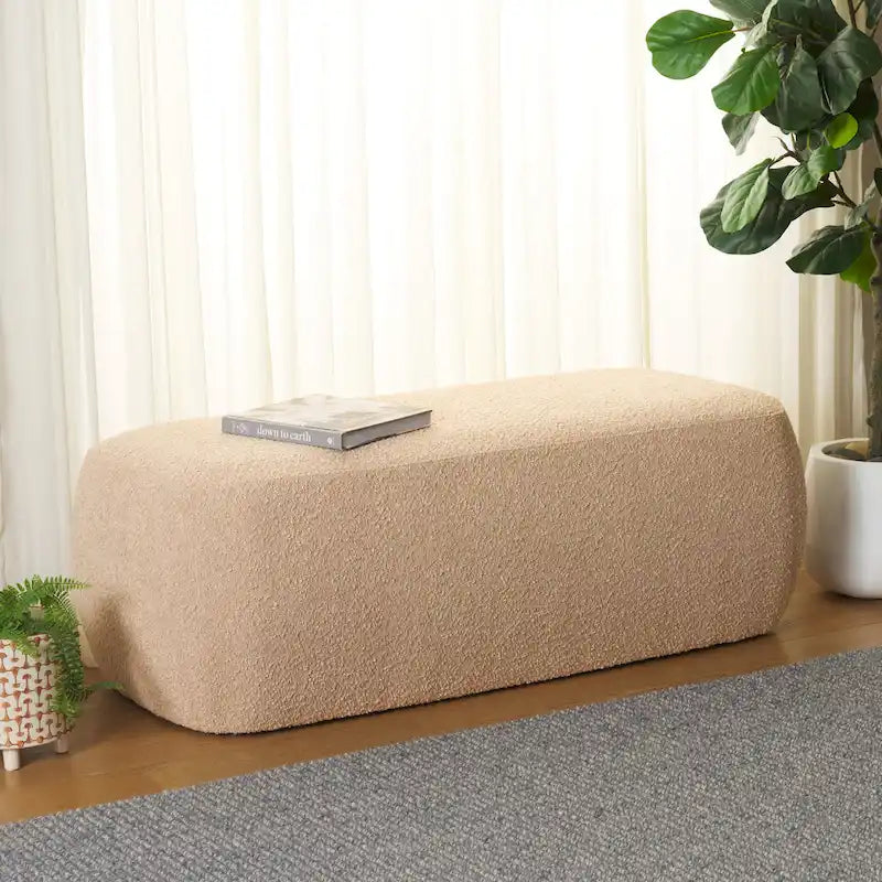 Rectangular Velvet Ottoman – Modern Accent Footstool