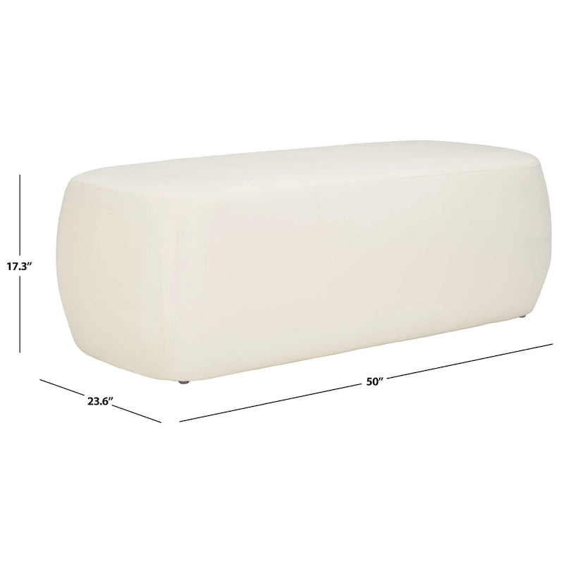 Rectangular Velvet Ottoman – Modern Accent Footstool
