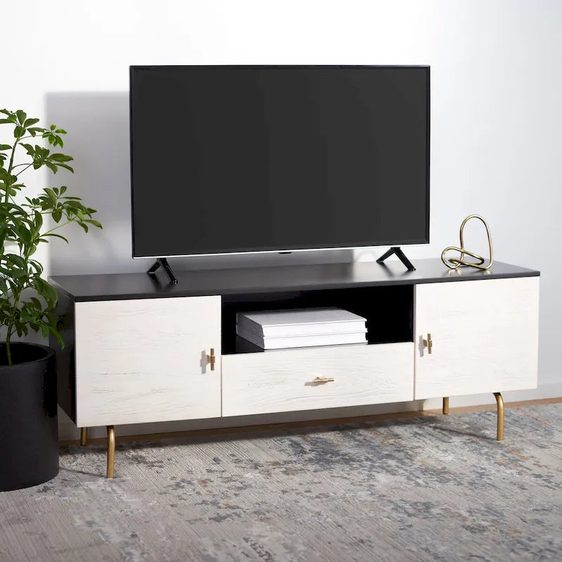 Meuble TV moderne avec pieds dorés
