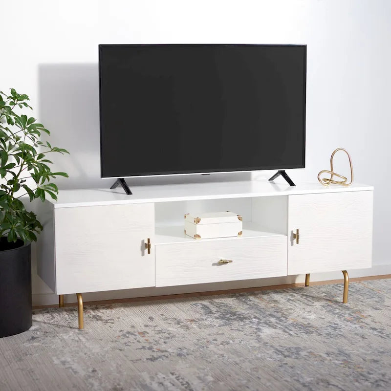 Meuble TV moderne avec pieds dorés