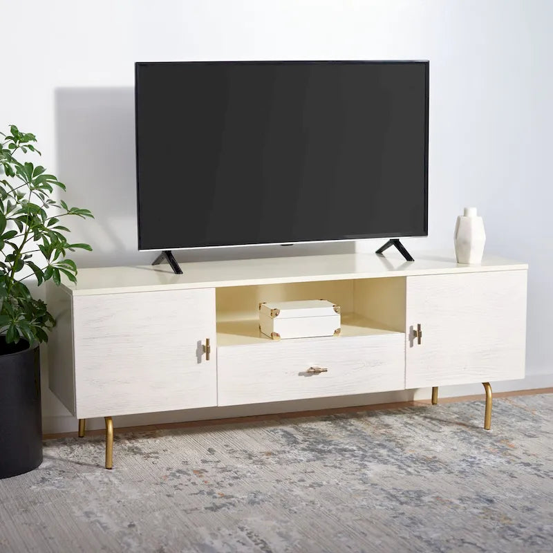 Meuble TV moderne avec pieds dorés