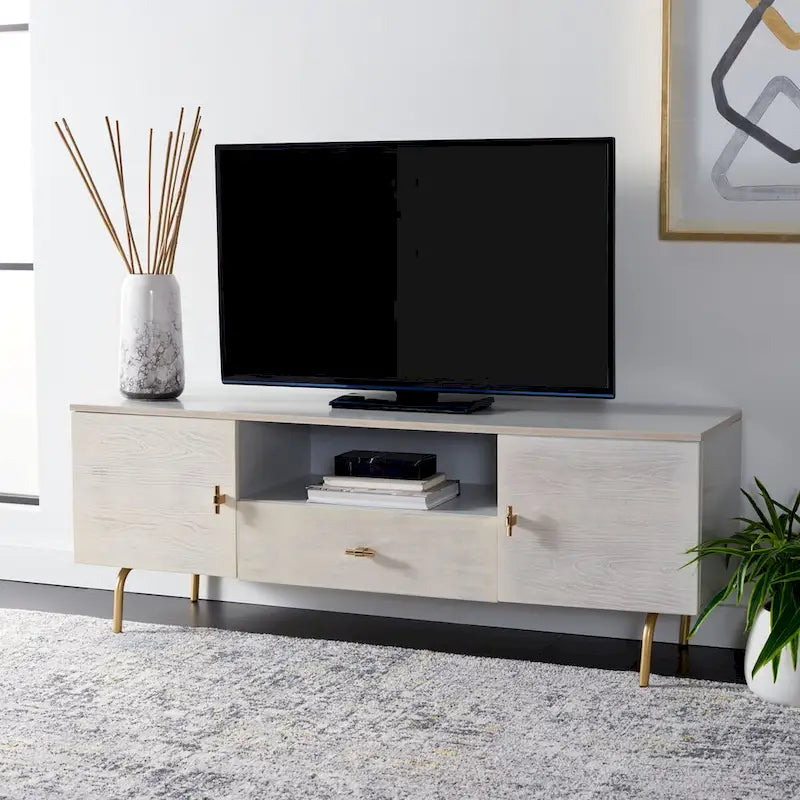 Meuble TV moderne avec pieds dorés