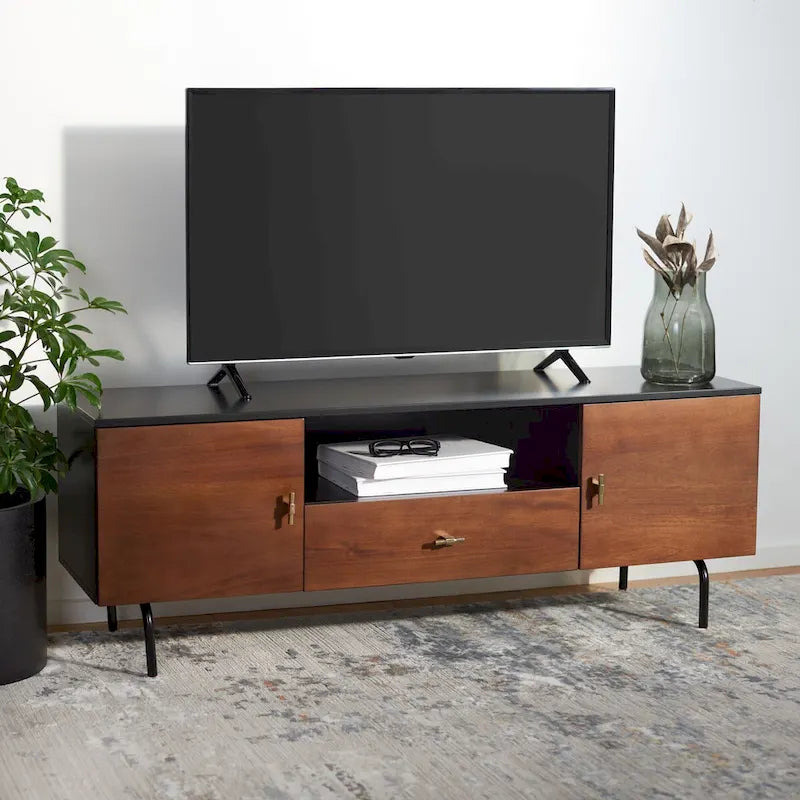 Meuble TV moderne avec pieds dorés