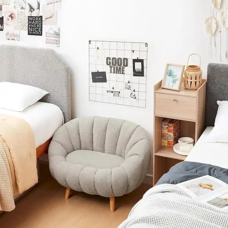 Pumpkin-Shaped Sofa – Compact Accent Loveseat for Small Spaces