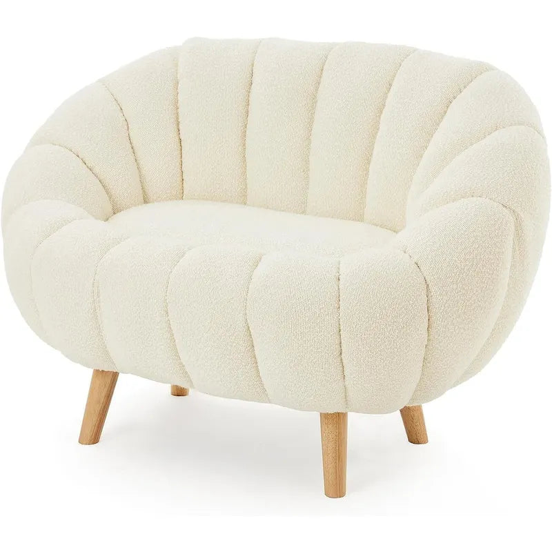 Pumpkin-Shaped Sofa – Compact Accent Loveseat for Small Spaces