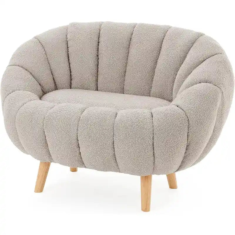 Pumpkin-Shaped Sofa – Compact Accent Loveseat for Small Spaces