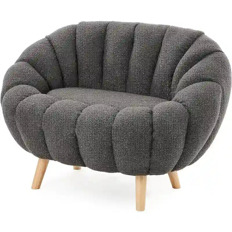 Pumpkin-Shaped Sofa – Compact Accent Loveseat for Small Spaces