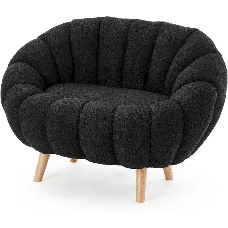 Pumpkin-Shaped Sofa – Compact Accent Loveseat for Small Spaces