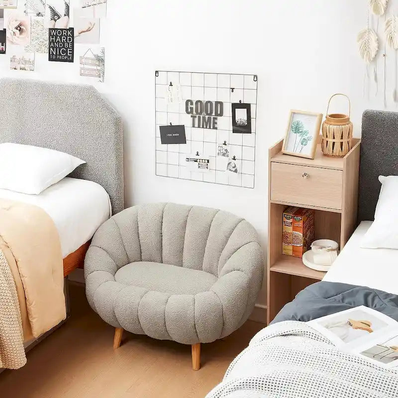 Pumpkin-Shaped Sofa – Compact Accent Loveseat for Small Spaces