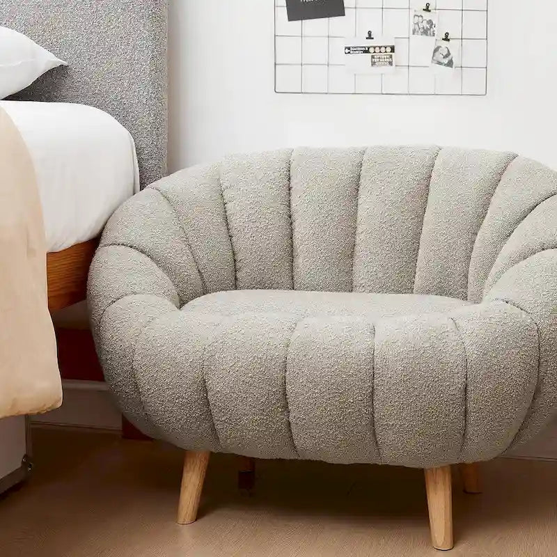 Pumpkin-Shaped Sofa – Compact Accent Loveseat for Small Spaces
