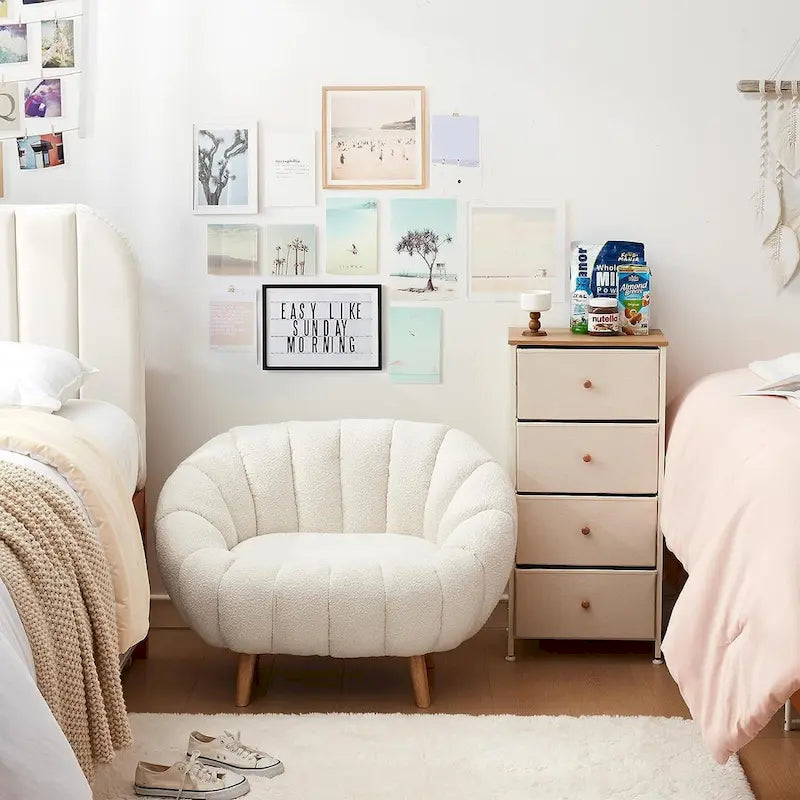 Pumpkin-Shaped Sofa – Compact Accent Loveseat for Small Spaces