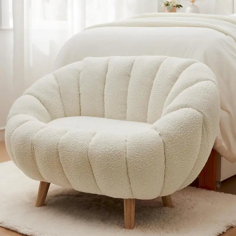 Pumpkin-Shaped Sofa – Compact Accent Loveseat for Small Spaces