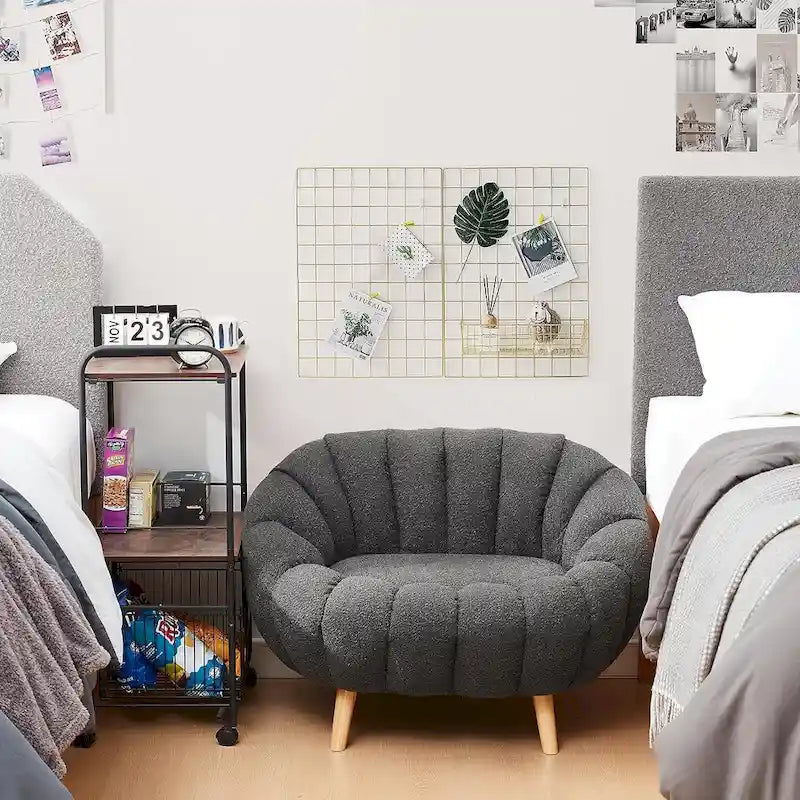 Pumpkin-Shaped Sofa – Compact Accent Loveseat for Small Spaces