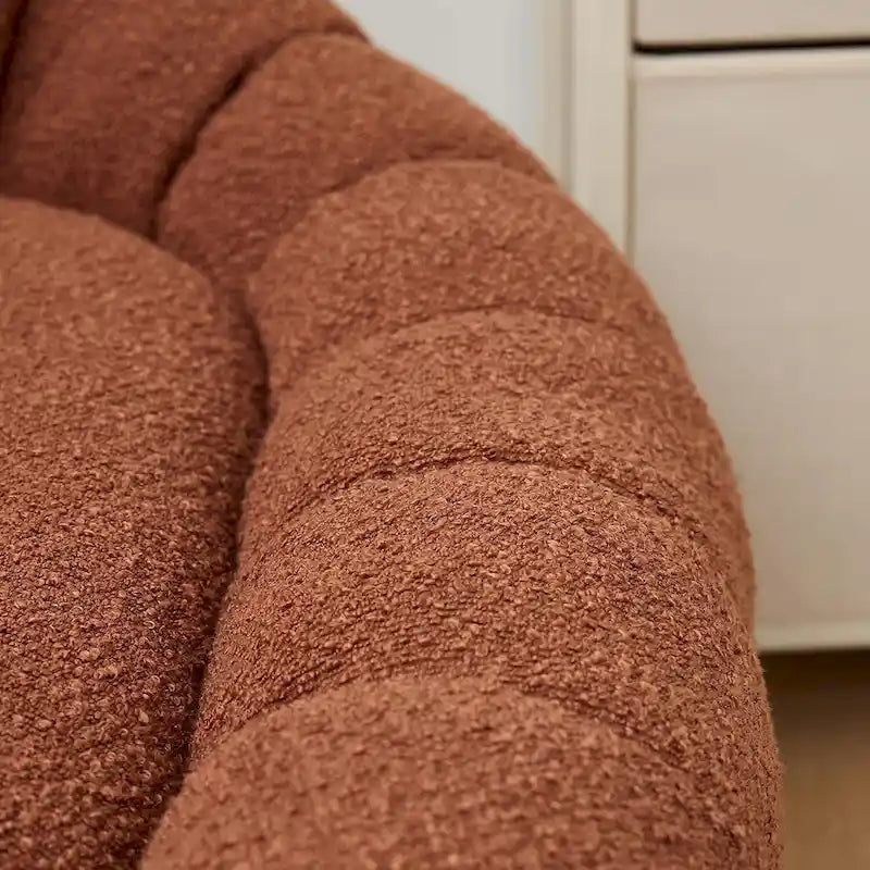 Pumpkin-Shaped Sofa – Compact Accent Loveseat for Small Spaces