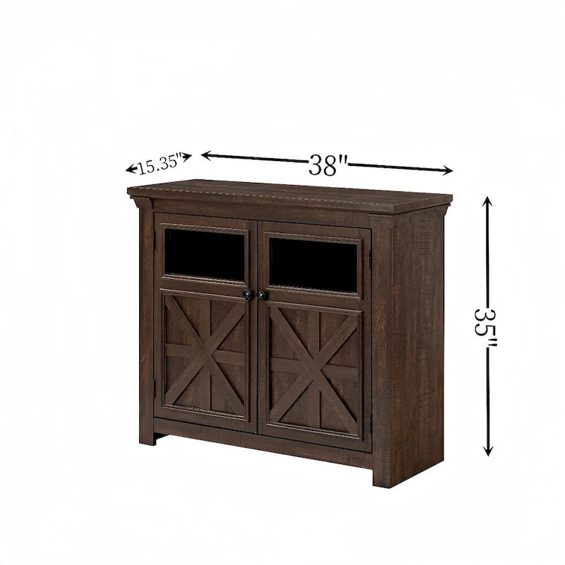 Buffet-Sideboard mit 2 Glastüren & Barschrank