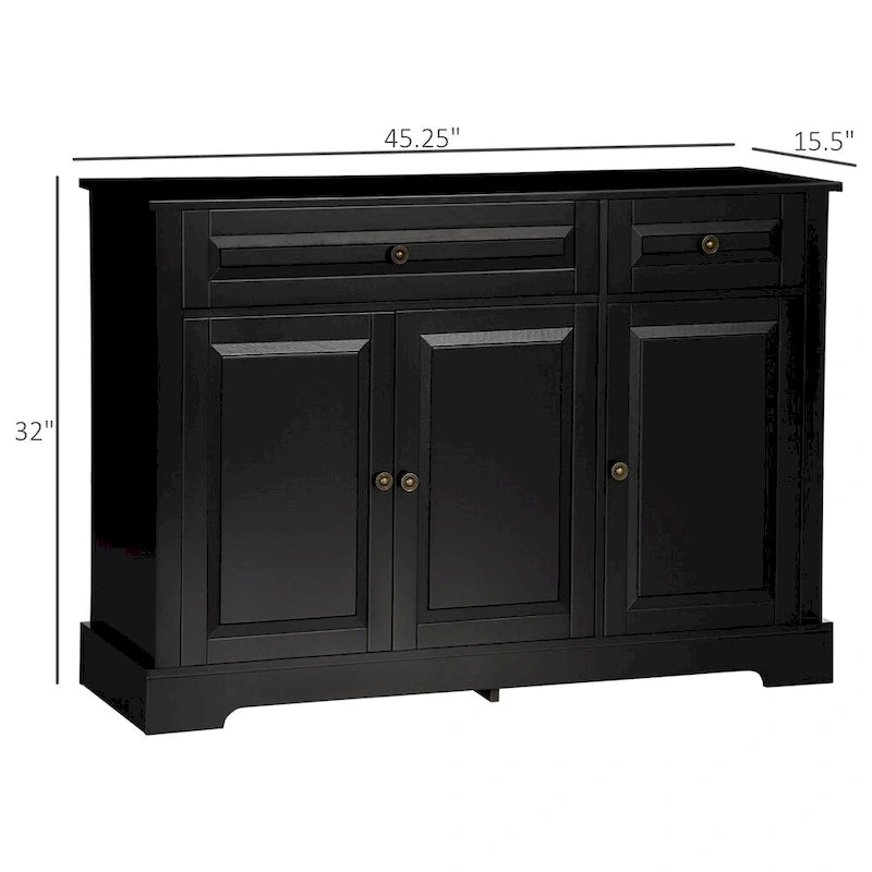 Modern Buffet Cabinet with 2 Drawers & Adjustable Shelf