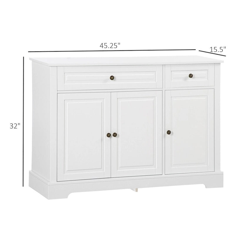 Credenza moderna con 2 cassetti e ripiano regolabile